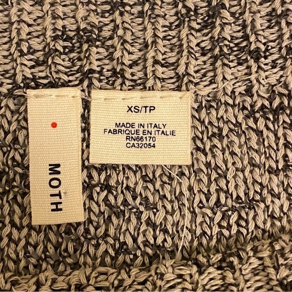 Anthropologie Moth Size XS Brown White Cap Sleeve Sweater Blouse Blouse - Picture 8 of 12